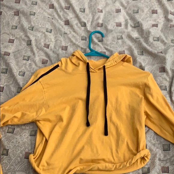 Mustard yellow cropped hoodie - Picture 1 of 1